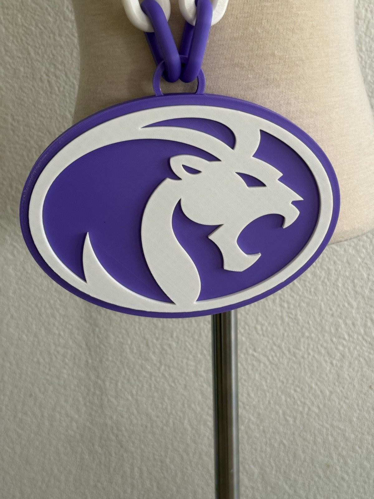 UNA Lions Oversized Necklace Hype Chain NCAA Fan Big Logo Purple Gold