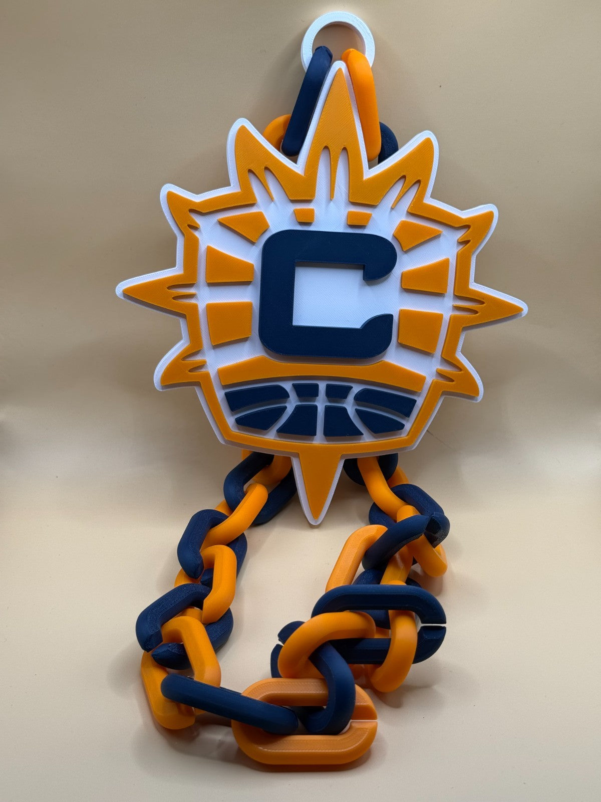 Connecticut Sun Oversized Necklace, Hype Turnover Chain WNBA HandMade 3D Printed