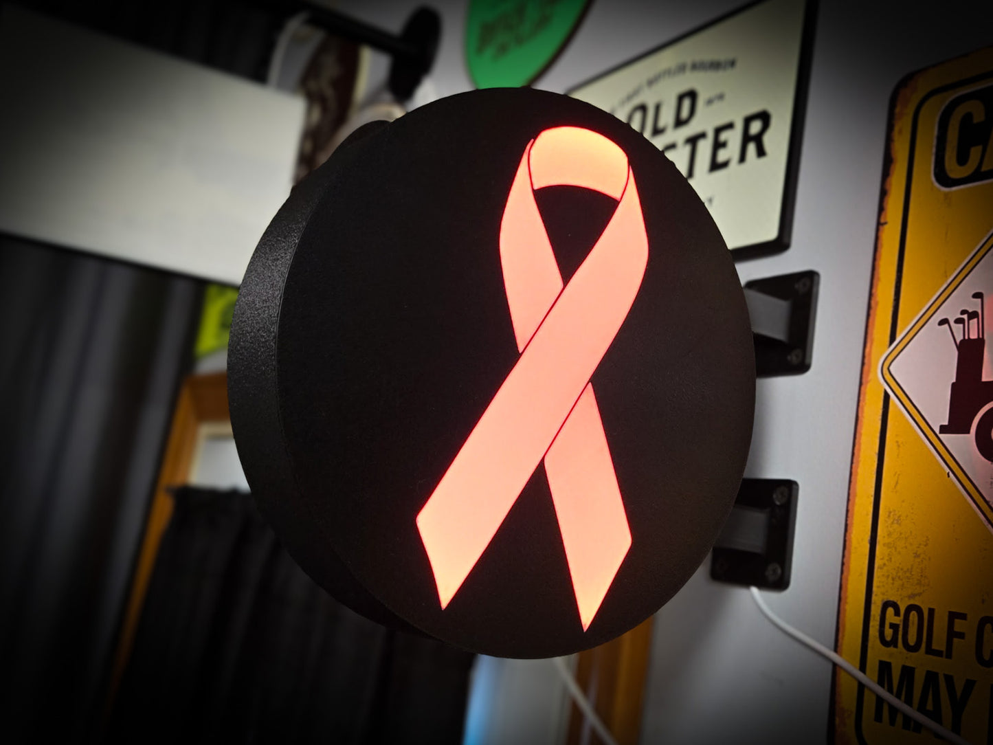 CANCER AWARENESS RIBBON 12 Inch Light Box LED Sign 3D Printed Wall Decor