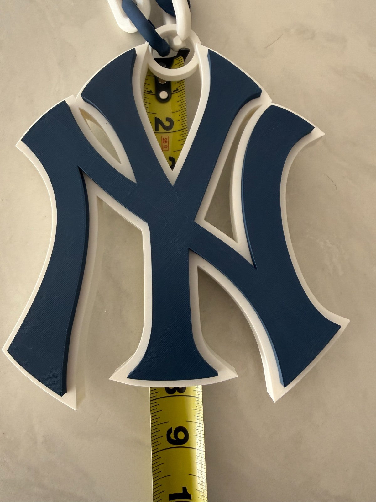 New York Yankees Oversized Necklace, Logo Pendant Handmade 3D Printed