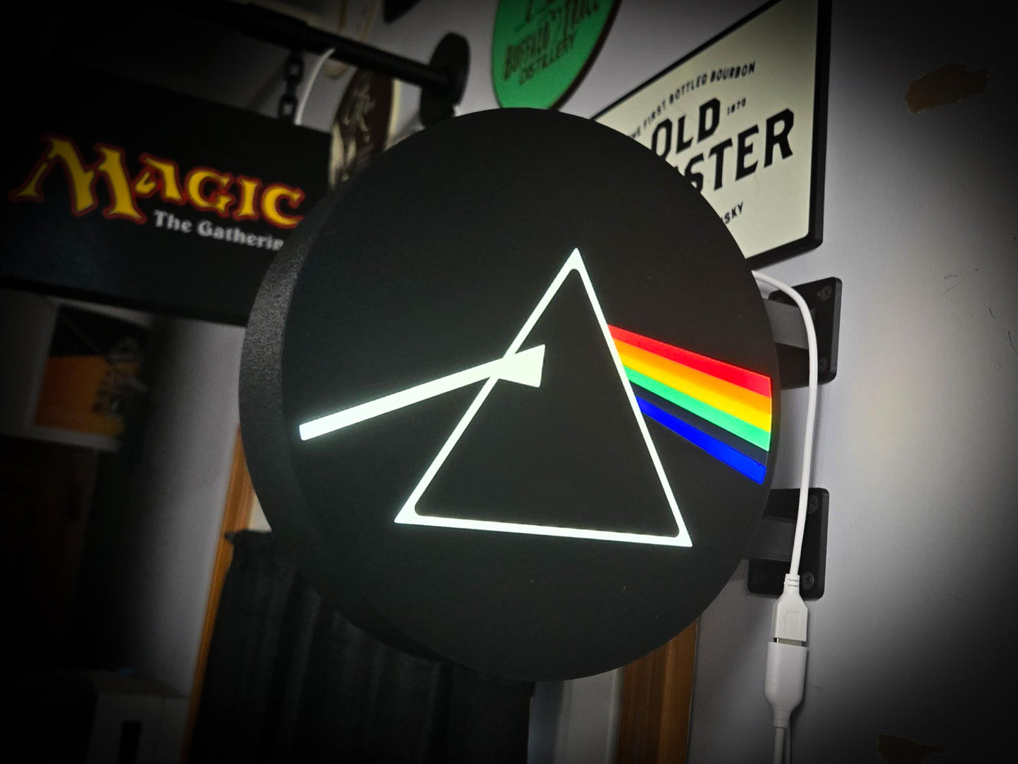 PINK FLOYD DSOM 12 Inch Light Box LED Sign 3D Printed Wall Decor Man Cave Garage