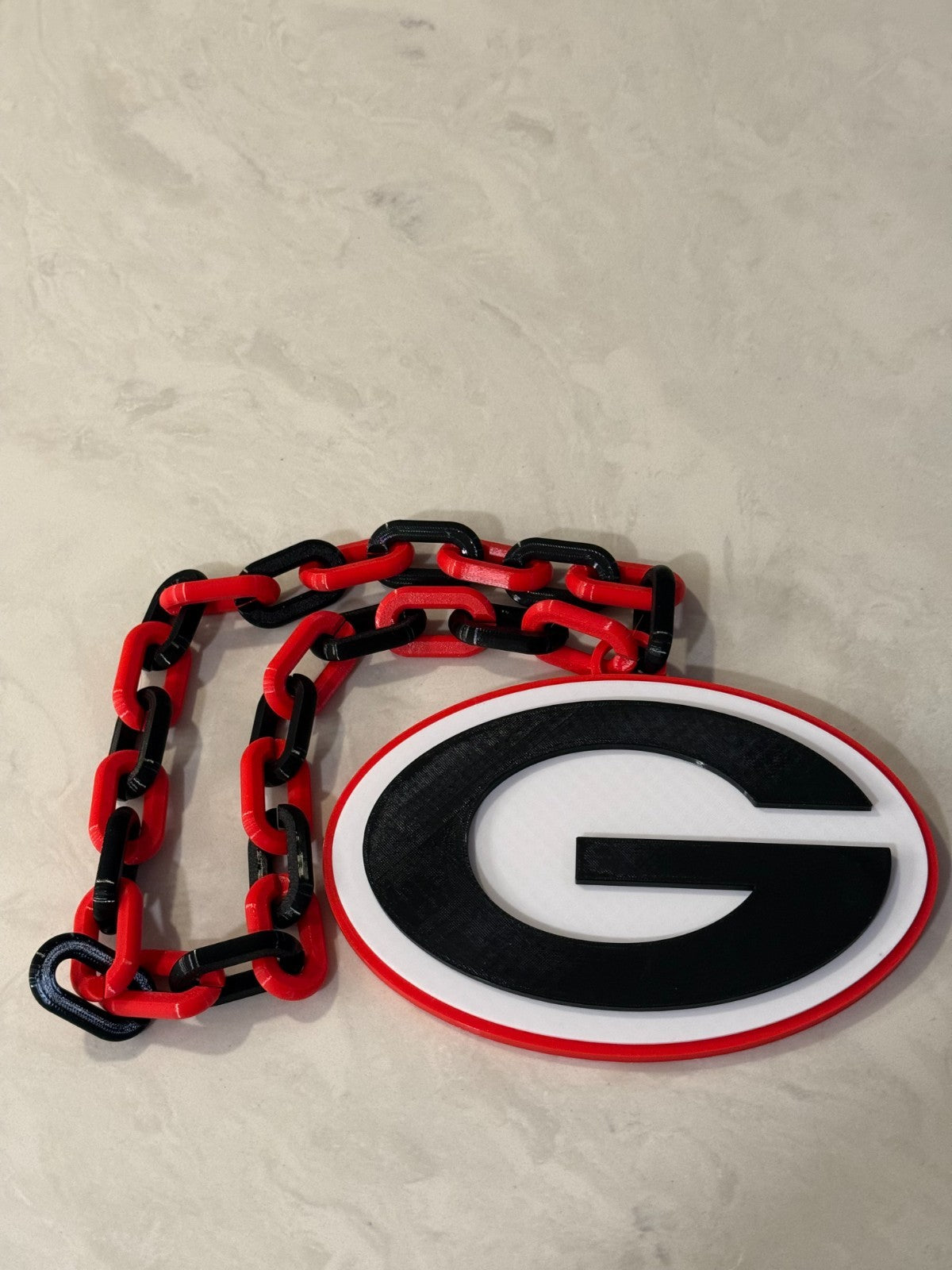 Georgia Bulldogs Logo Oversized Necklace, Hype Pendant Chain
