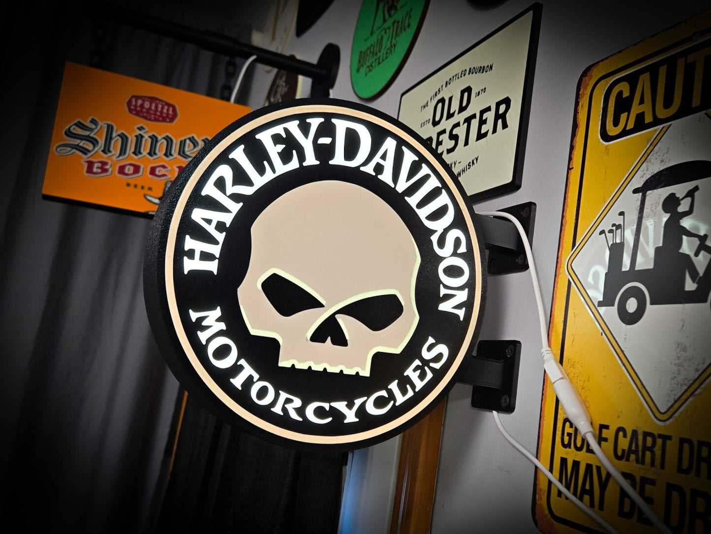 HARLEY-DAVIDSON (Willie G Skull) 12 Inch Light Box LED Sign Wall Decor