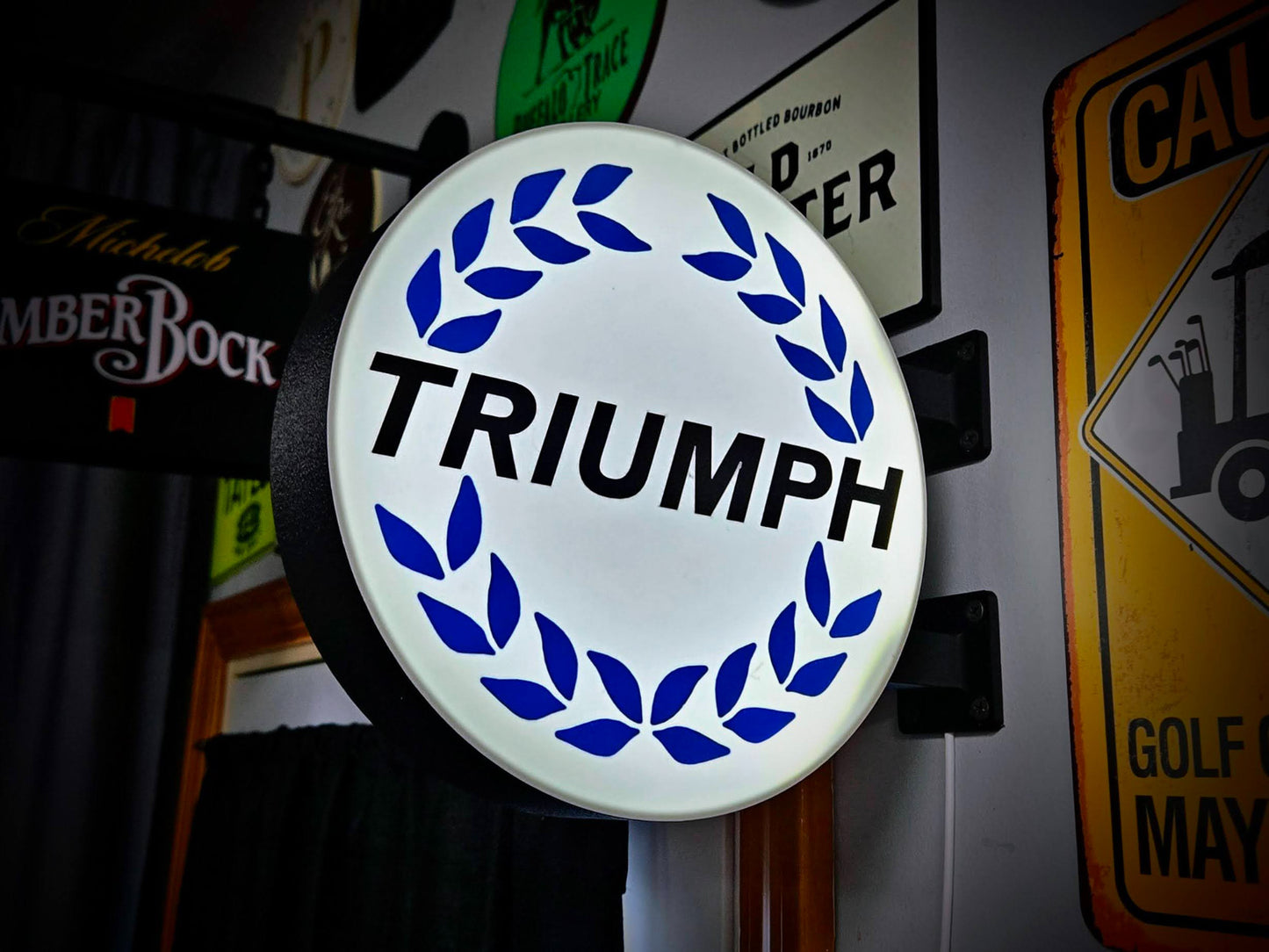 TRIUMPH LAUREL 12 Inch Light Box LED Sign 3D Printed Wall Decor Man Cave Garage