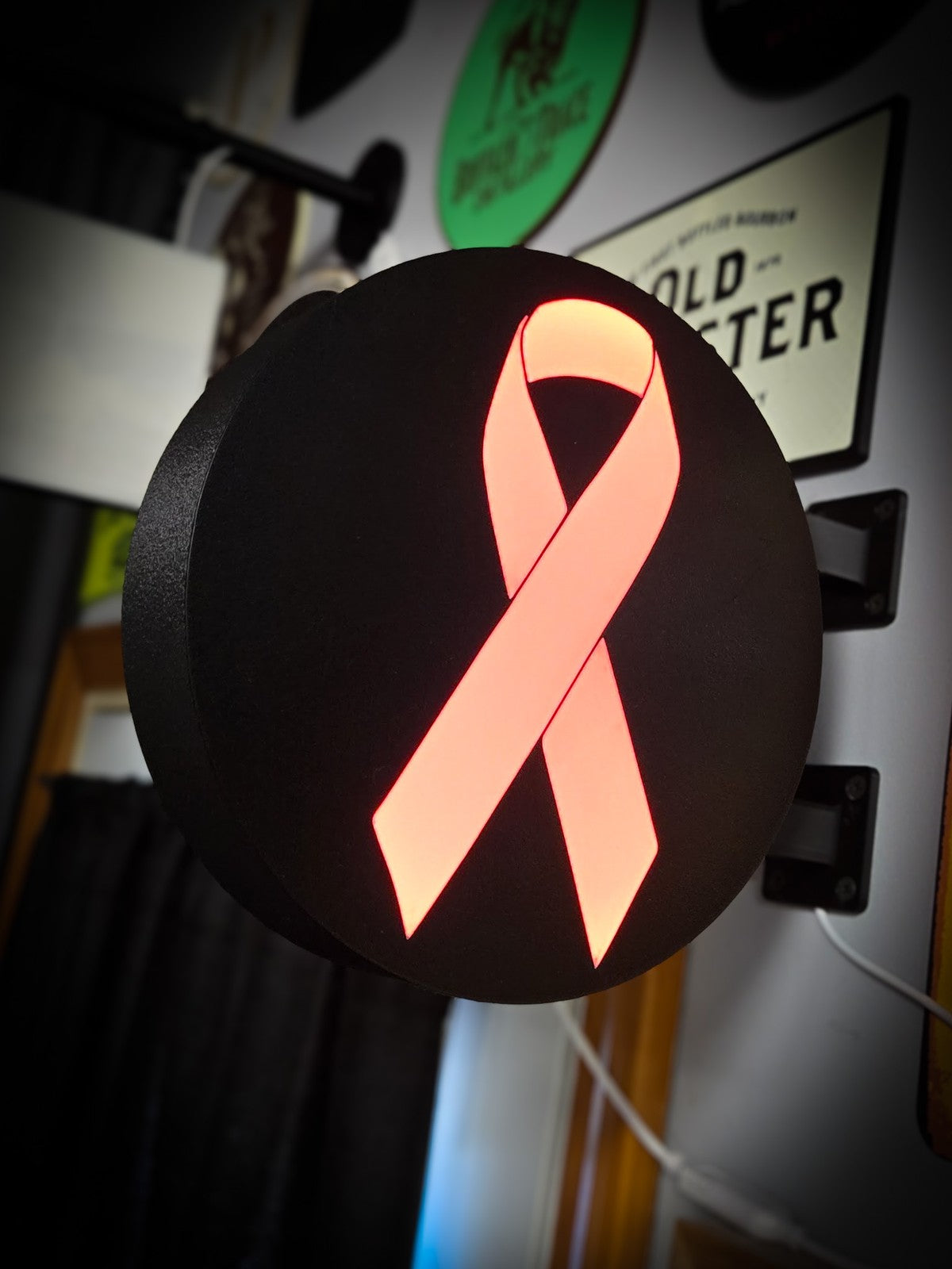 CANCER AWARENESS RIBBON 12 Inch Light Box LED Sign 3D Printed Wall Decor