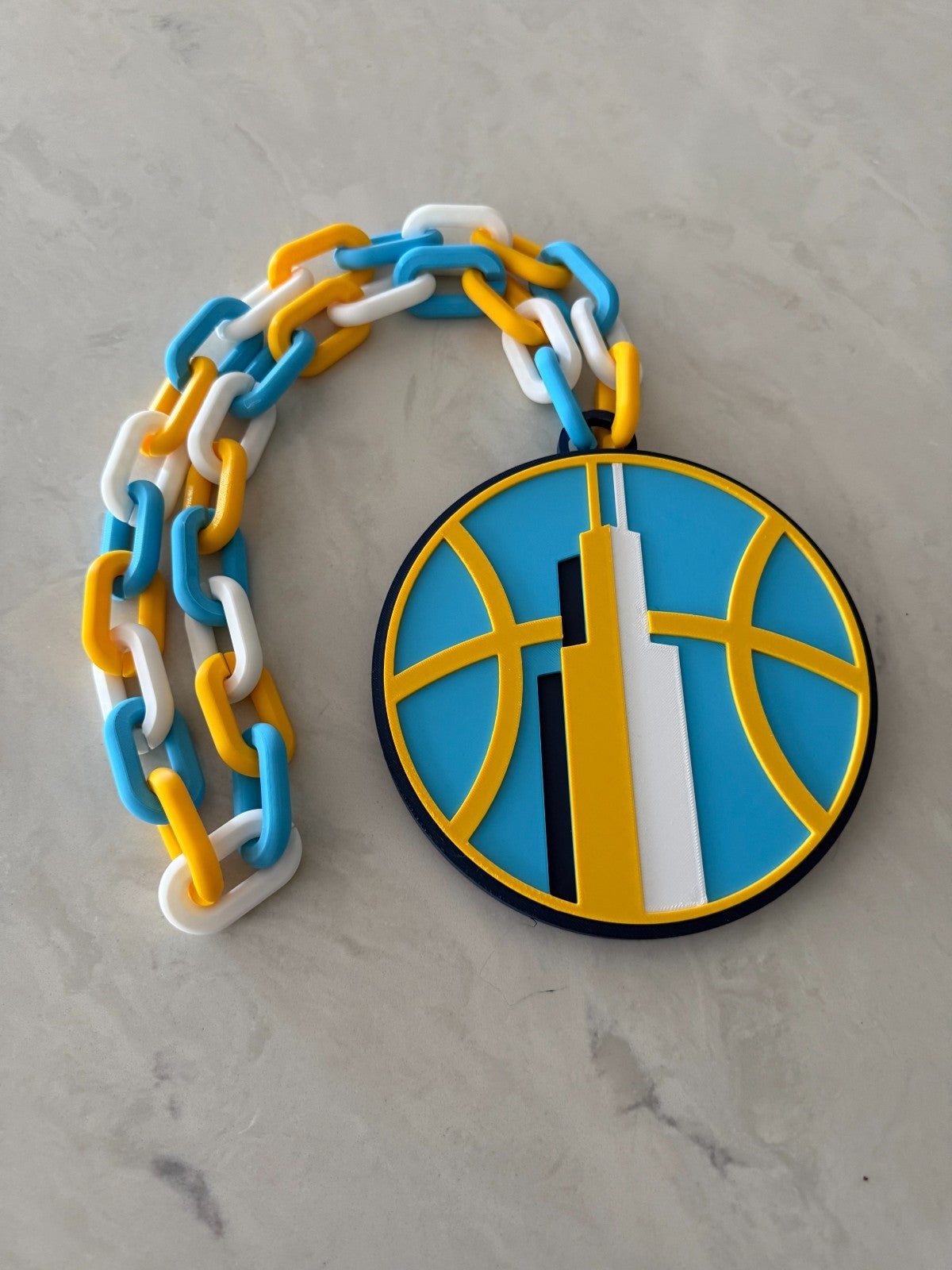 Chicago Sky Oversized Logo Necklace Hype Chain WNBA HandMade 3D Printed