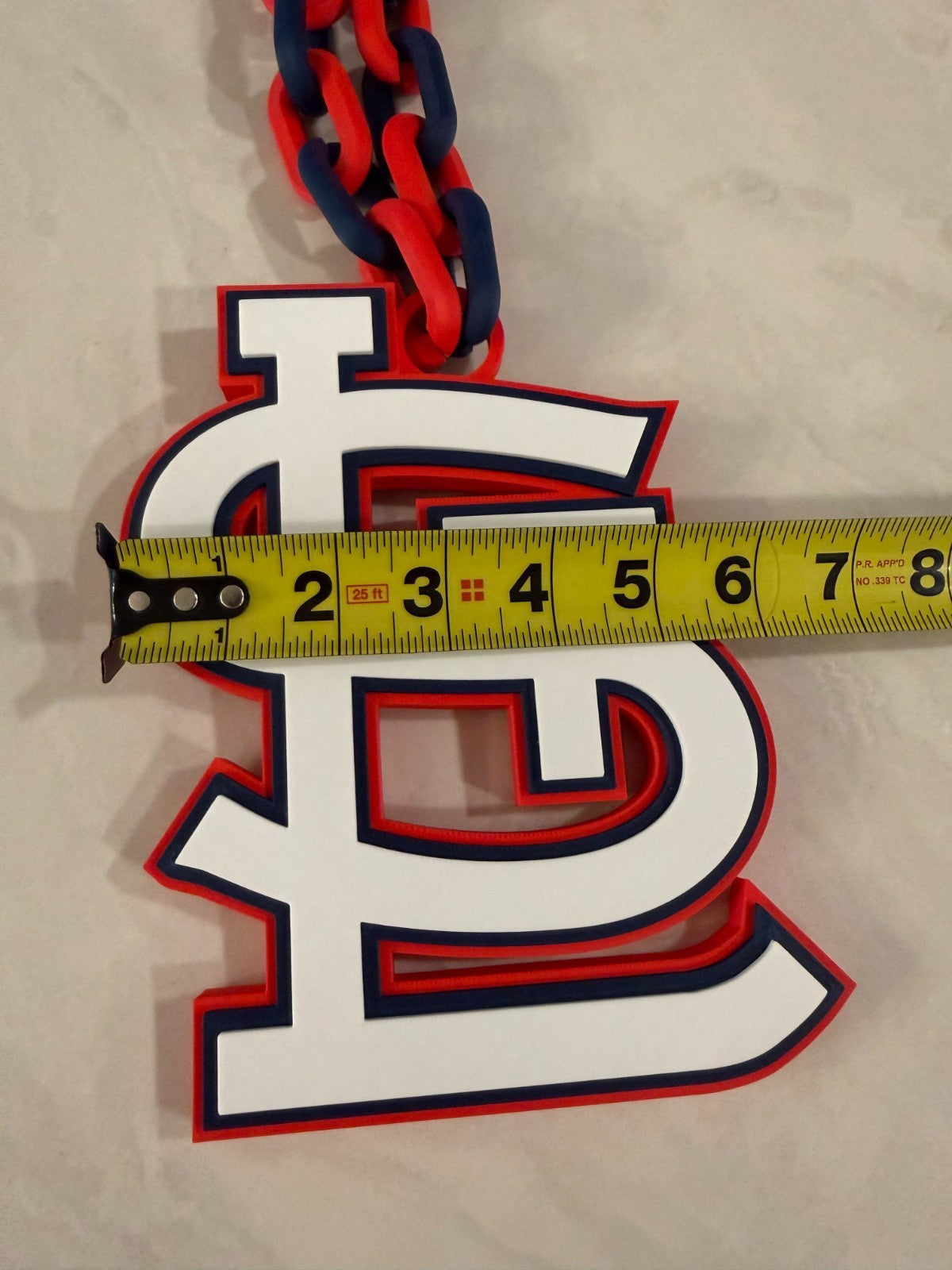 St. Louis Cardinals Oversized Necklace Turnover Chain HandMade 3D Printed