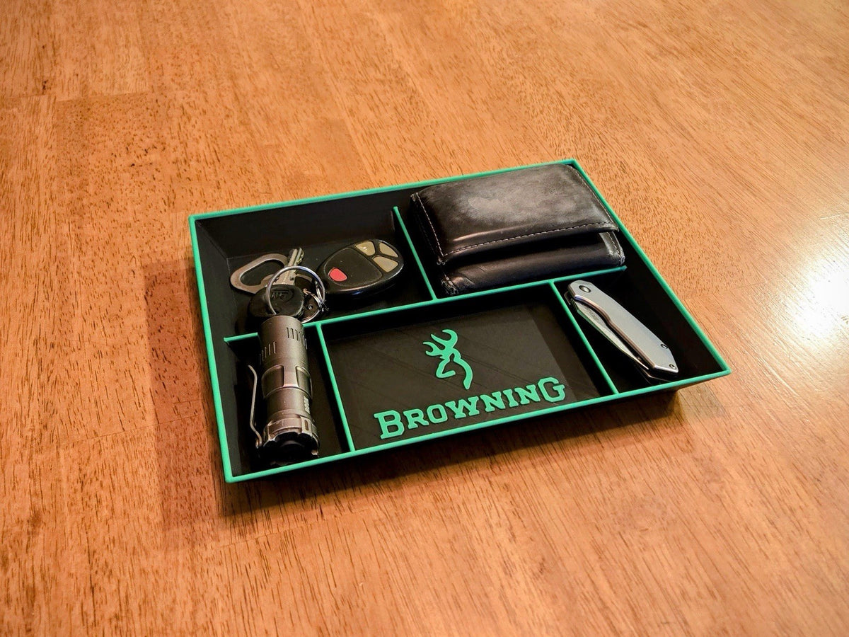 Browning EDC Valet Tray Organizer Wallet Keys Knife Desk Catchall Gift