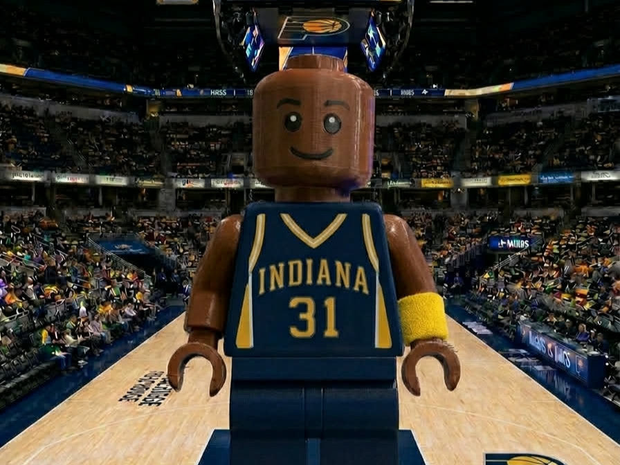 Reggie Miller Figure 8 inches tall 3D Printed Lego Inspired