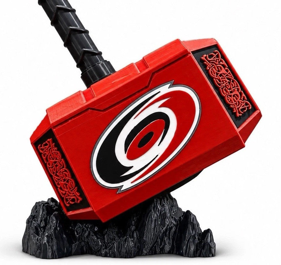 Carolina Hurricanes 13” Thor Hammer & Rock NHL  Hockey Unique Fan Gifts Man Cave