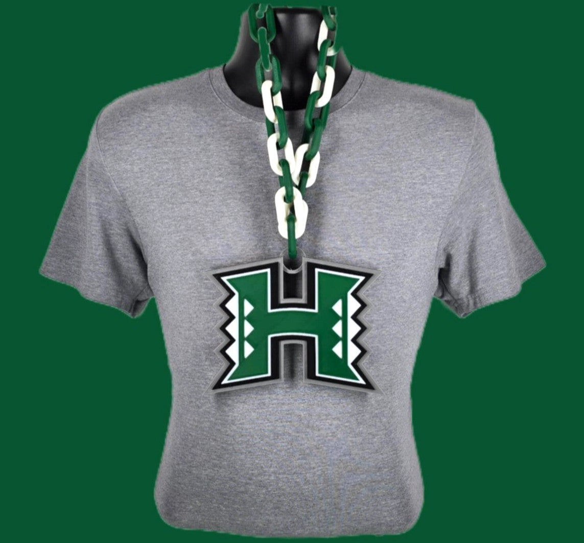 Hawaii Rainbow Warriors Fan Chain NCAA Big Logo Oversized Necklace Game Day