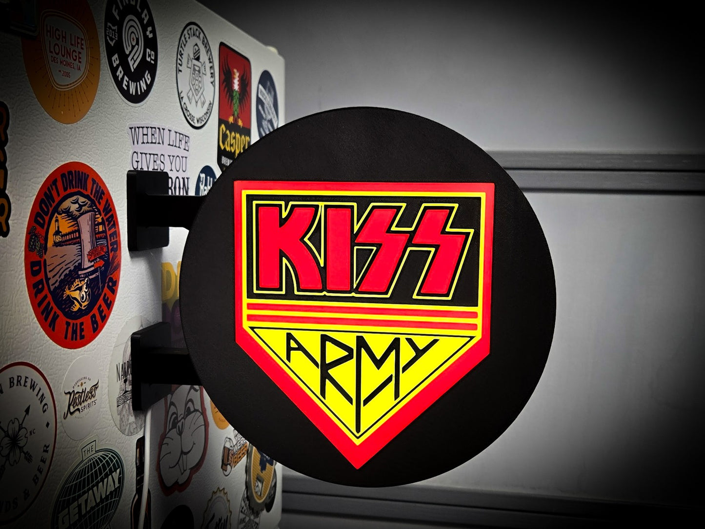 KISS ARMY 12 Inch Light Box LED Sign 3D Printed Wall Decor Man Cave Garage