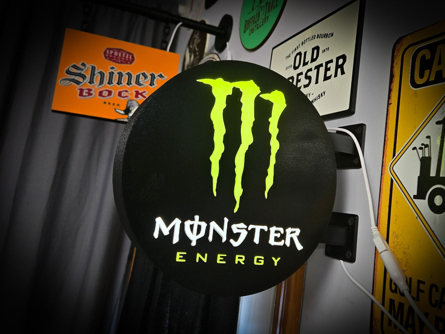 MONSTER ENERGY 12 Inch Light Box LED Sign 3D Printed Wall Decor Man Cave Garage