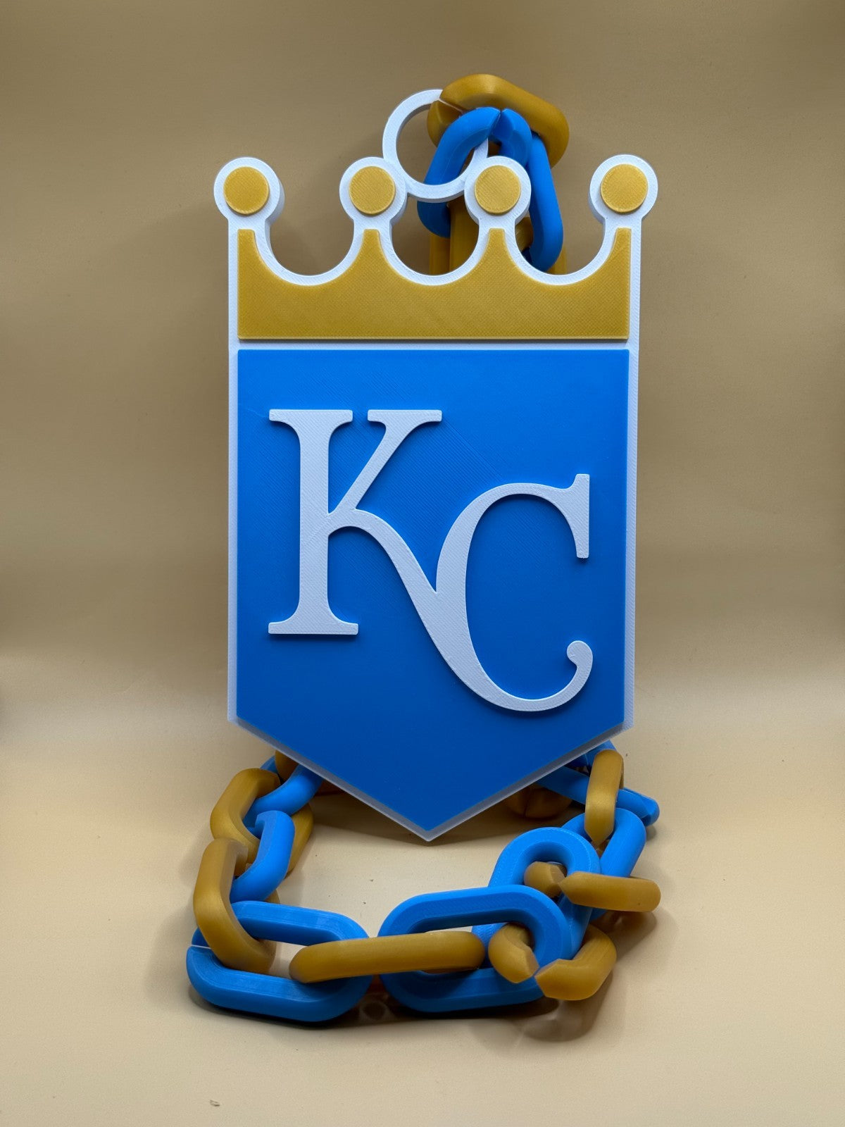 Kansas City Royals Oversized Logo Necklace Turnover Chain Handmade 3D Printed