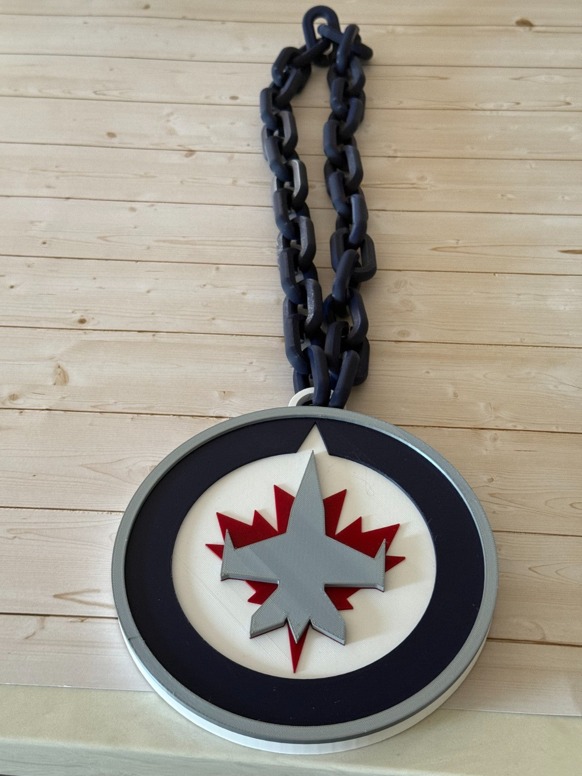 Winnipeg Jets Oversized Necklace, Fan Hype Chain "Fueled By Passion"