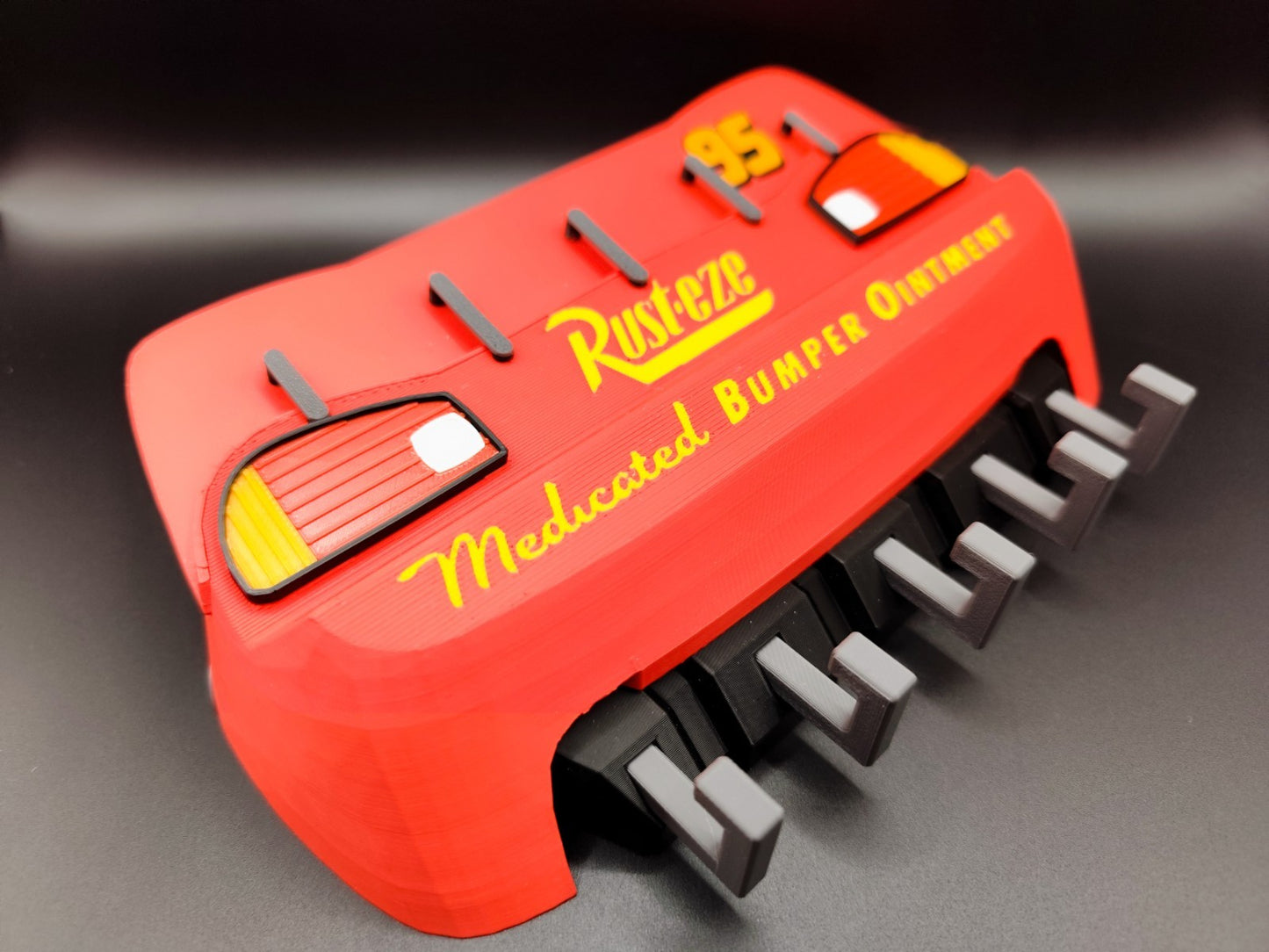 Cartoon Race Car Inspired Key Holder – Red Wall Mount Organizer with Hooks – Fun