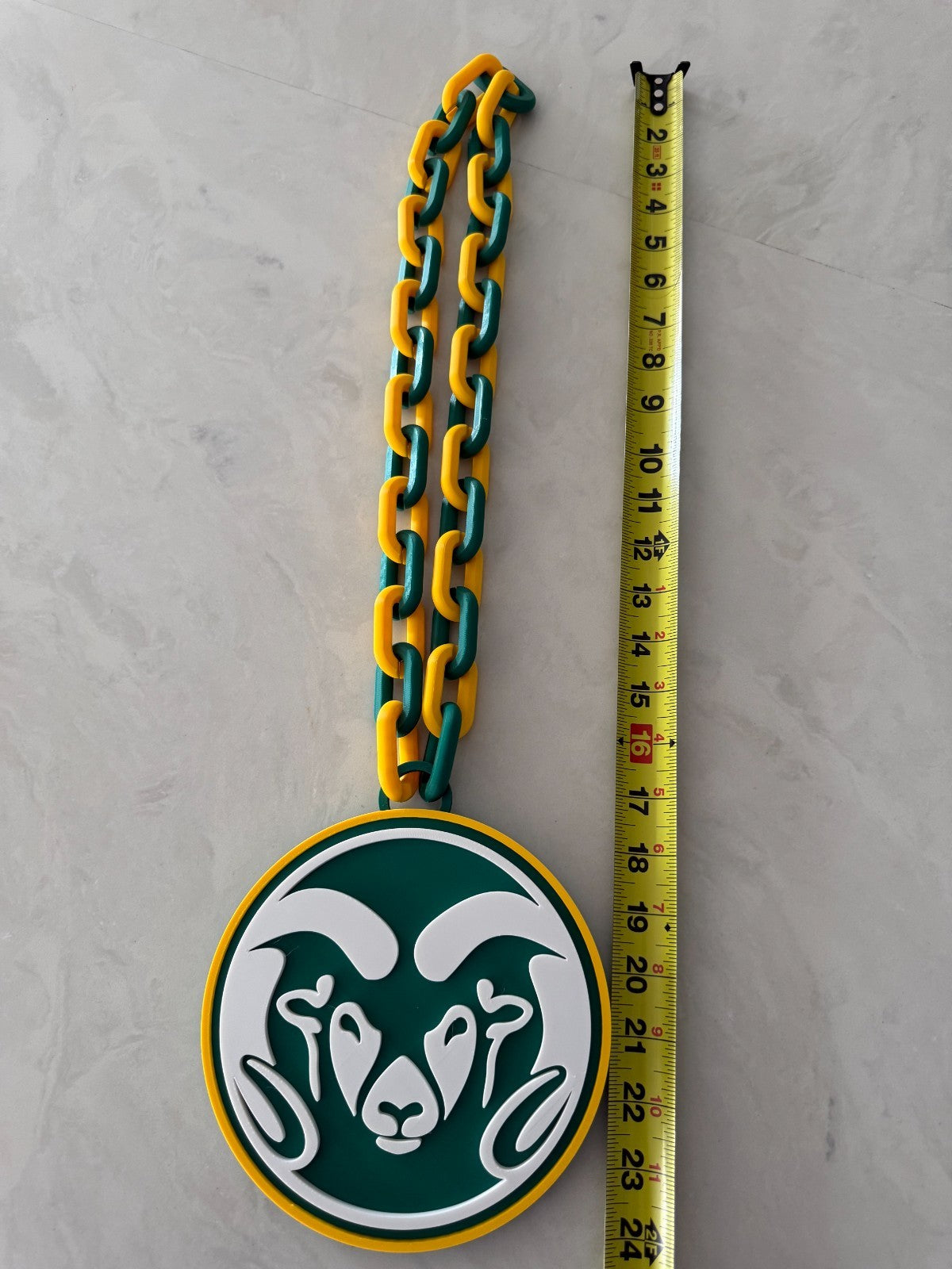 Colorado State Rams Logo Oversized Necklace, Pendant Chain
