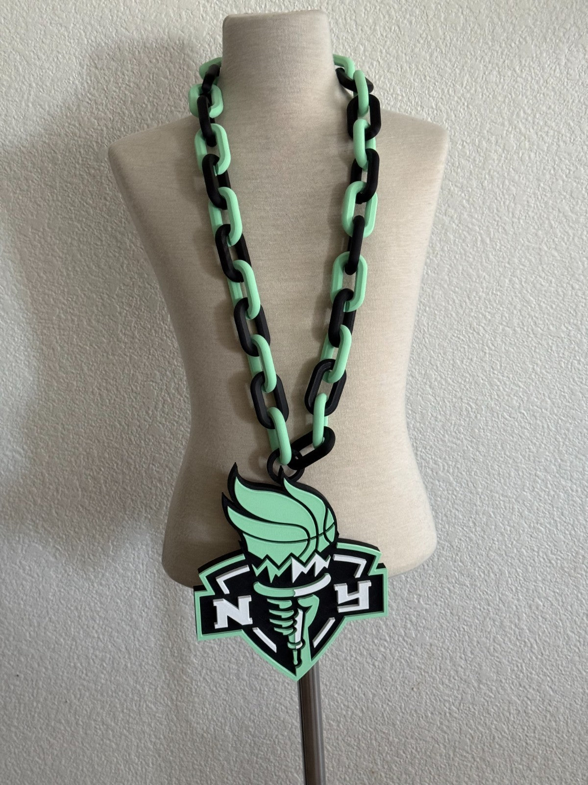New York Liberty Oversized Necklace Hype Turnover Chain WNBA HandMade 3D Printed