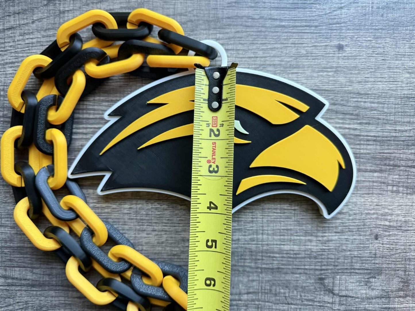 Southern Miss Golden Eagles Logo Oversized Necklace, Hype Chain [Made To Order]