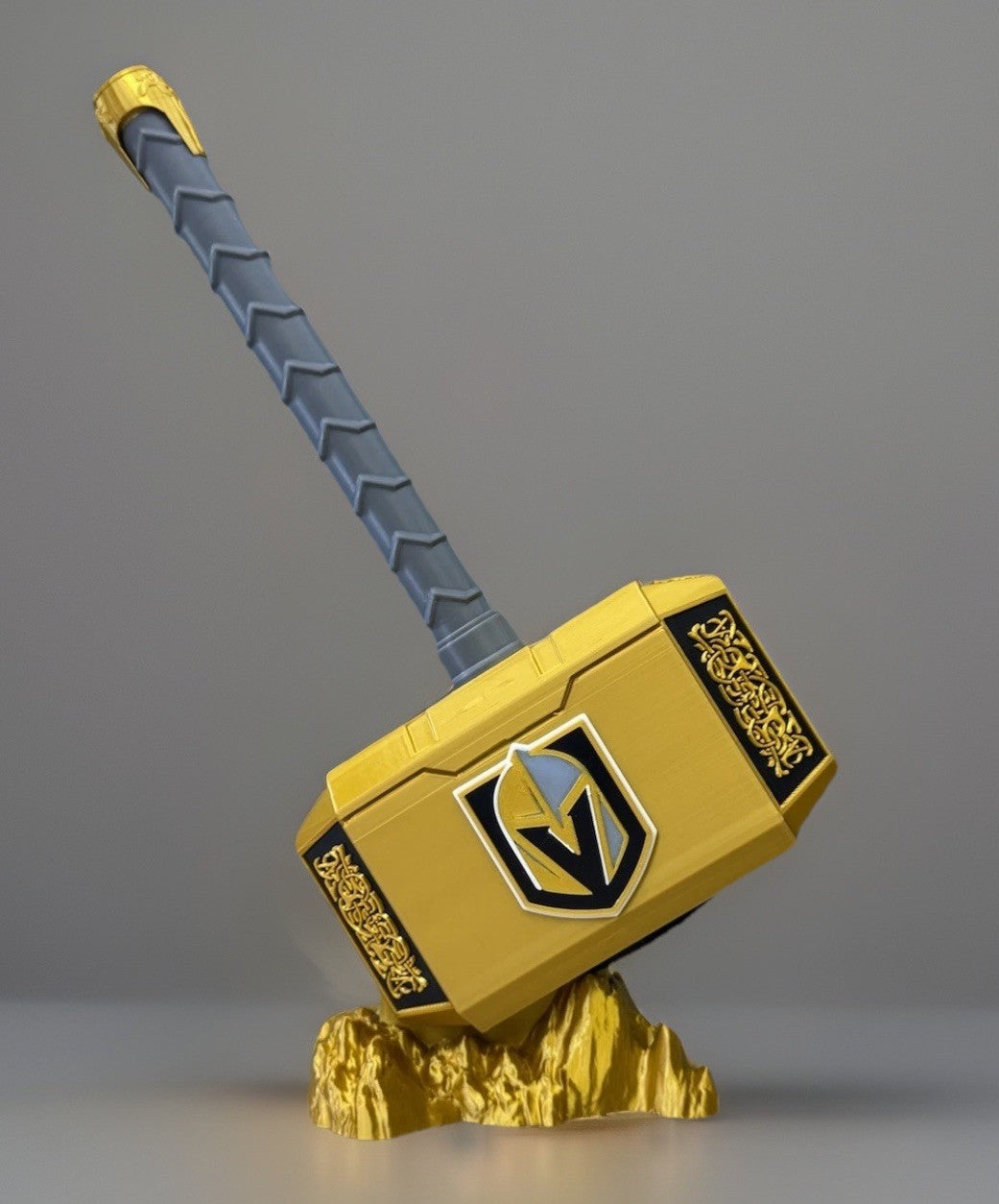 Las Vegas Golden Knights 13” Thor Hammer & Rock NHL Hockey Sports Unique Gifts