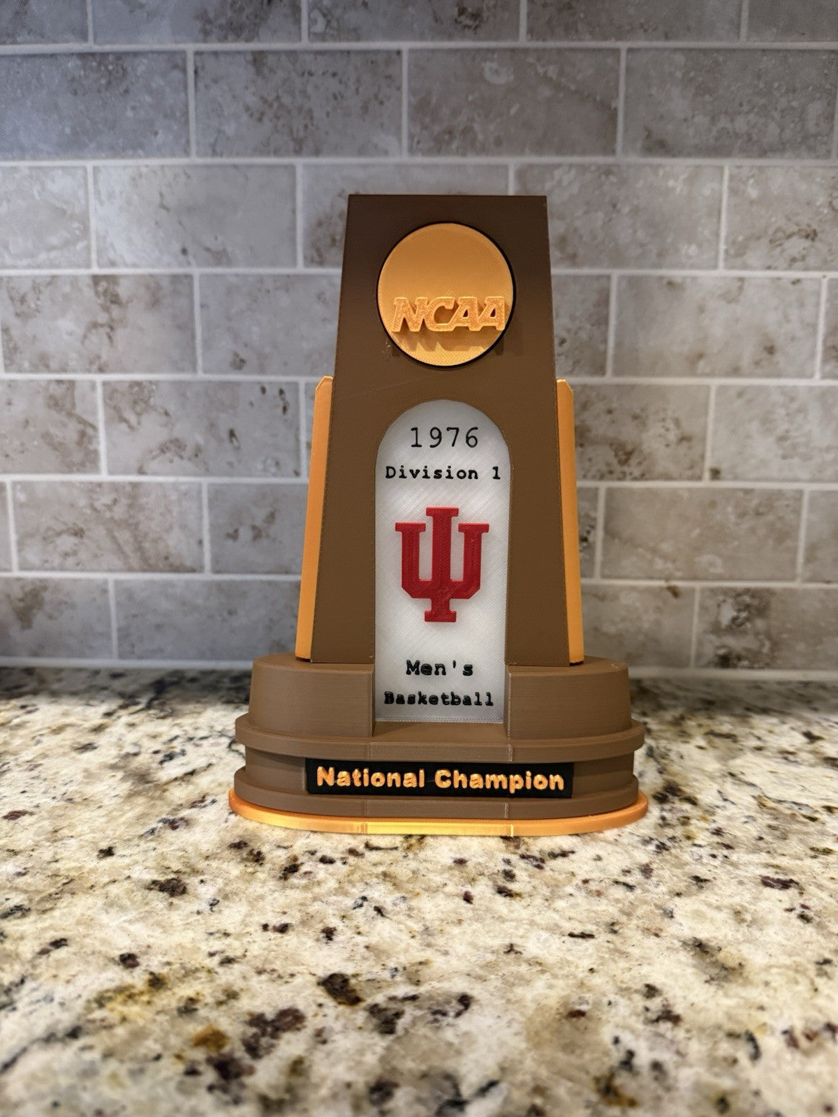 Indiana Hoosiers 1976 national champion trophy 3d printed Custom basketball