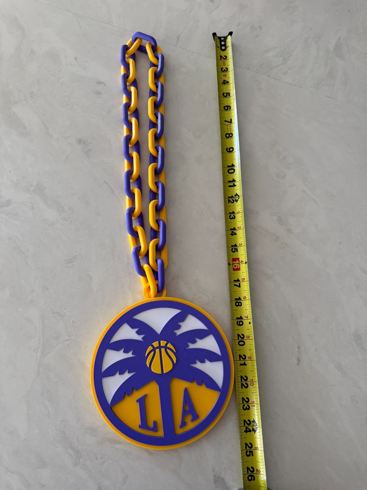 Los Angeles Sparks Oversized Necklace Hype Turnover Chain WNBA HandMade 3D Print