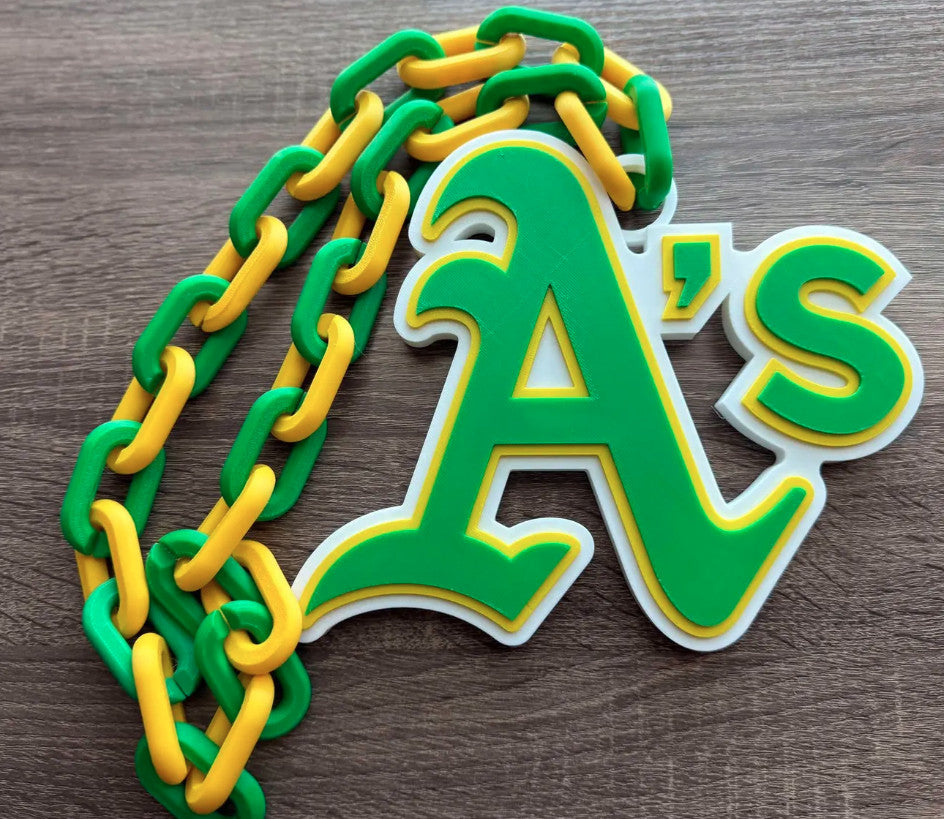 Oakland Athletics 3D Printed Sports Chain, Necklace