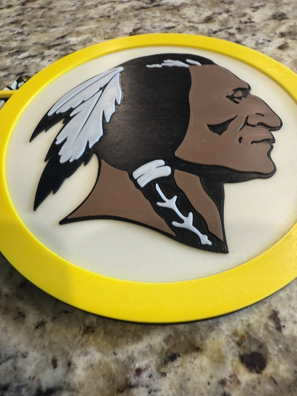 Washington Redskins wall sign 9 inches 3d Printed. Pla Plastic. Throwback Logo