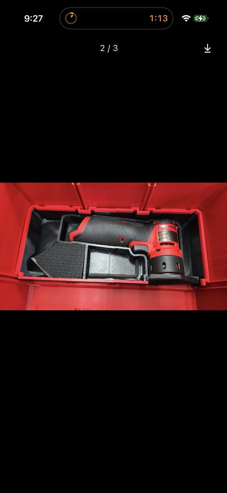 Milwaukee M12 Detail Sander 3 Drawer Insert - Packout Organizer for M12 FDSS