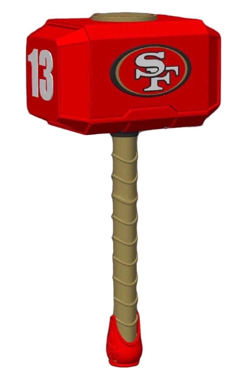 49ers Football Themed Mjolnir Thor's Hammer