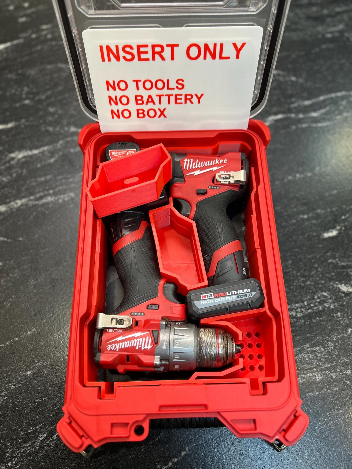 Milwaukee Compatible M12 Fuel Cordless Hammer  Drill & Impact Driver Insert Tray