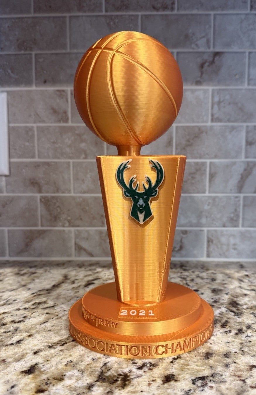 2021 Milwaukee Bucks NBA CHAMPION TROPHY gold Larry O'Brien 10 inches