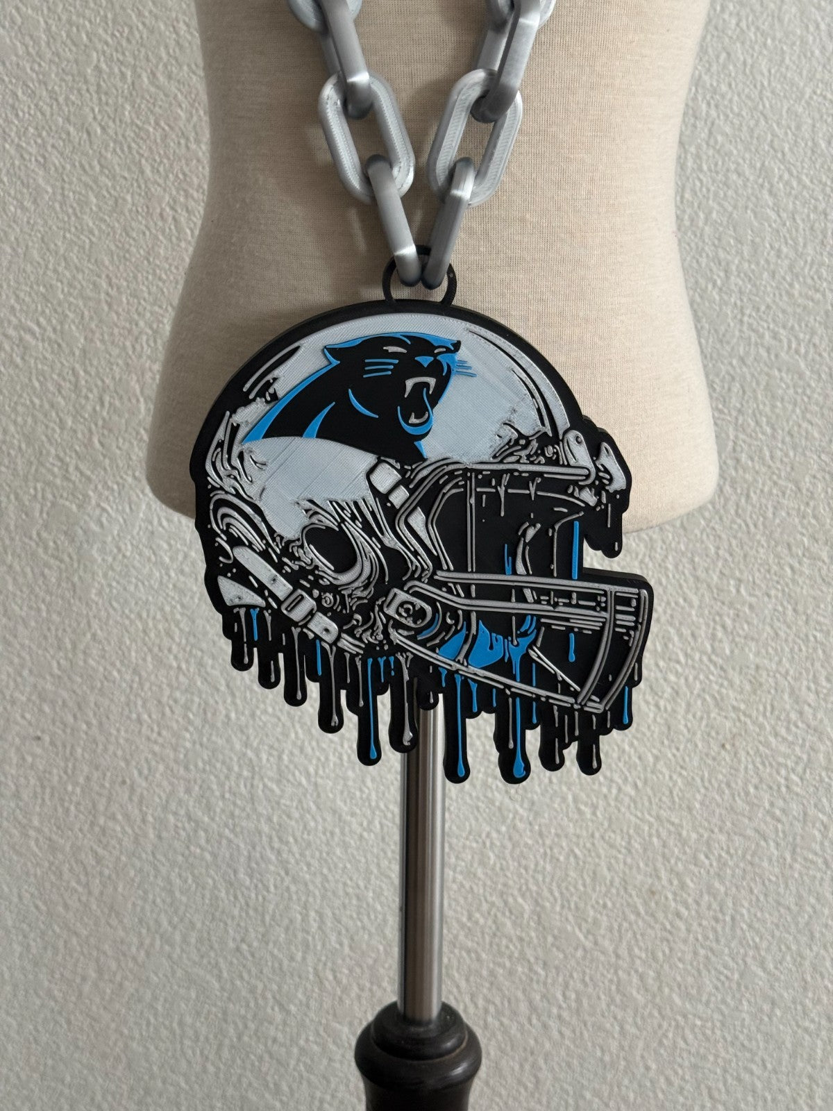 Carolina Panthers Helmet Drip Hype Chain Handmade 3D Printed
