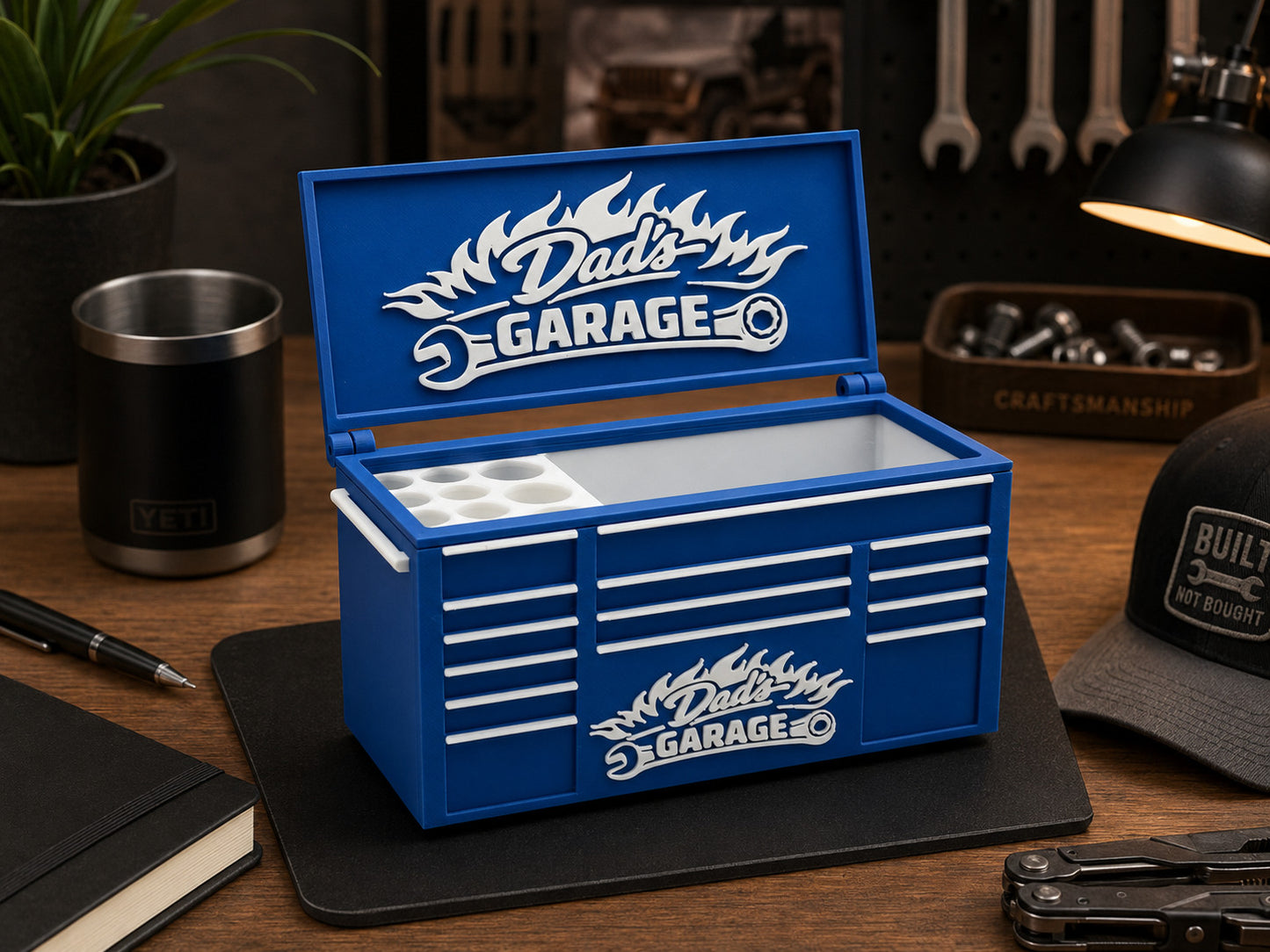 Toolbox Desk Organizer Dad's Garage | Father's Day Gift | Pen Holder
