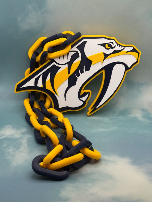 Nashville Predators Logo Oversized Necklace, Fan Chain“LET'S GO PREDATORS!”