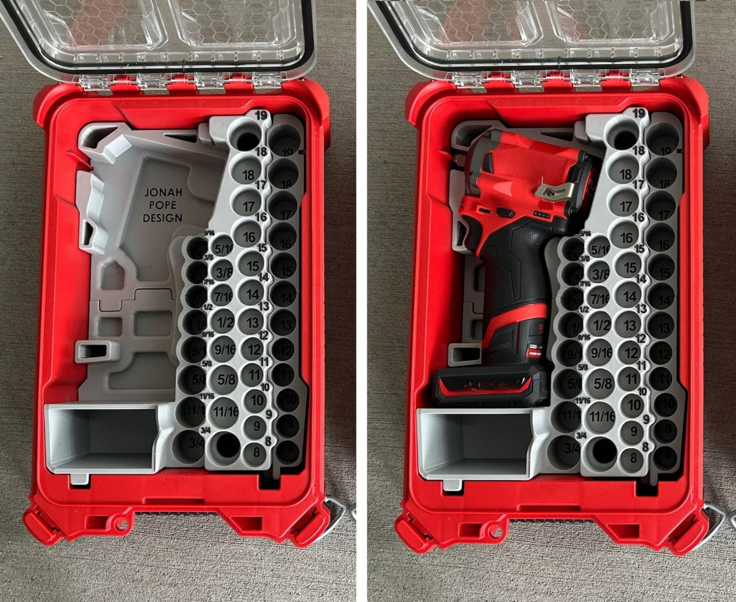 Jonah Pope Design Insert for use with Milwaukee Packout & GEN1 M12 Stubby Impact