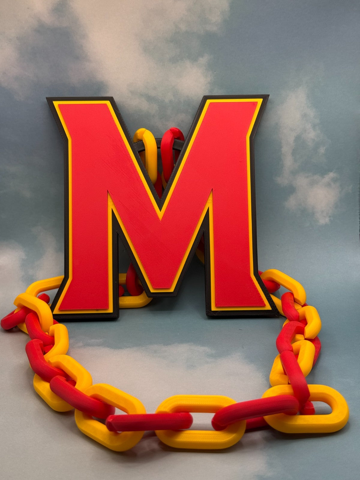 Maryland Terrapins Logo Oversized Necklace Pendant Chain Handmade 3D Printed