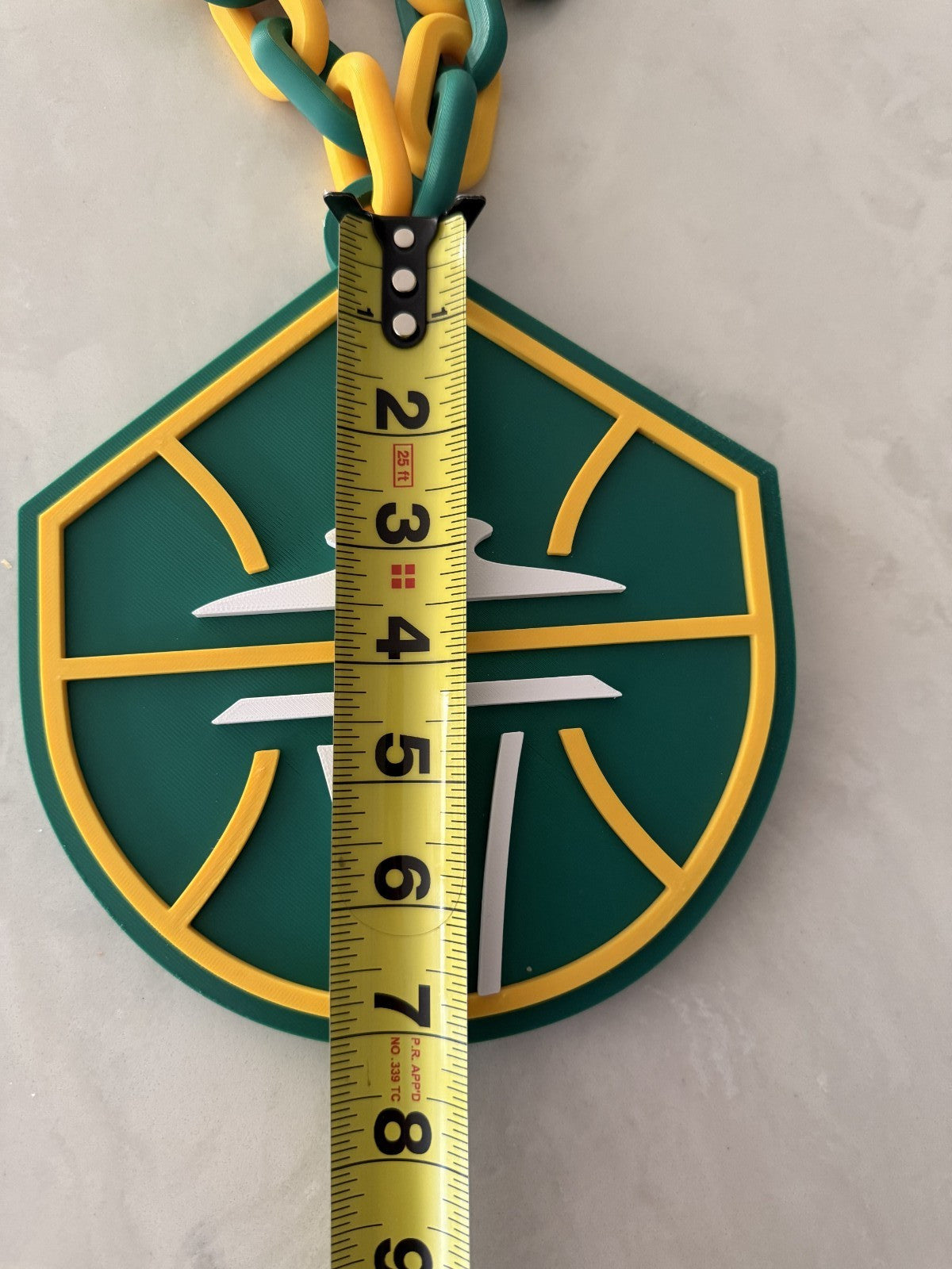 Seattle Storm Oversized Necklace, Hype Chain WNBA Handmade 3D Printed