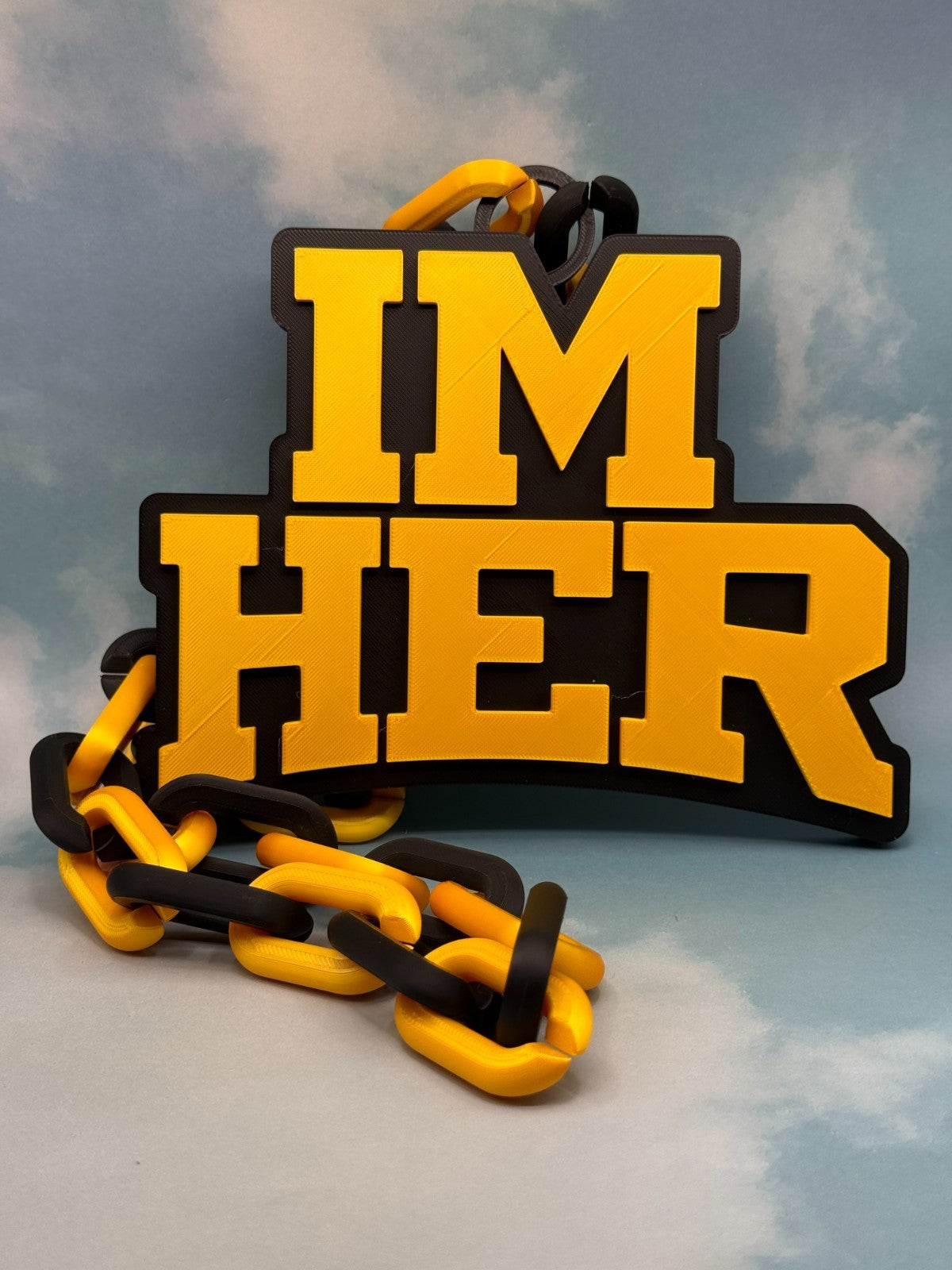 I'm Her Logo Oversized Necklace Hype Chain Handmade 3D Printed