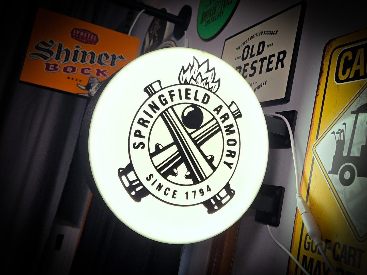 SPRINGFIELD ARMORY 12 Inch Light Box LED Sign 3D Printed Wall Decor Man Cave