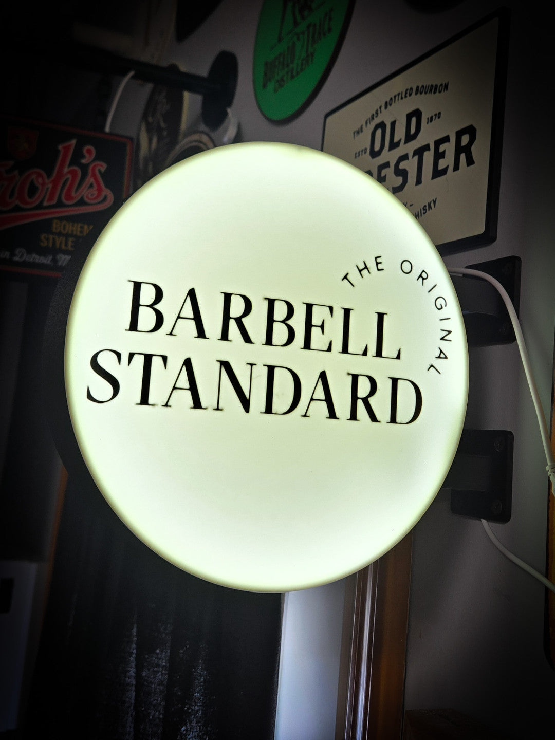 STANDARD BARBELL 12 Inch Light Box LED Sign 3D Printed Wall Decor Man Cave