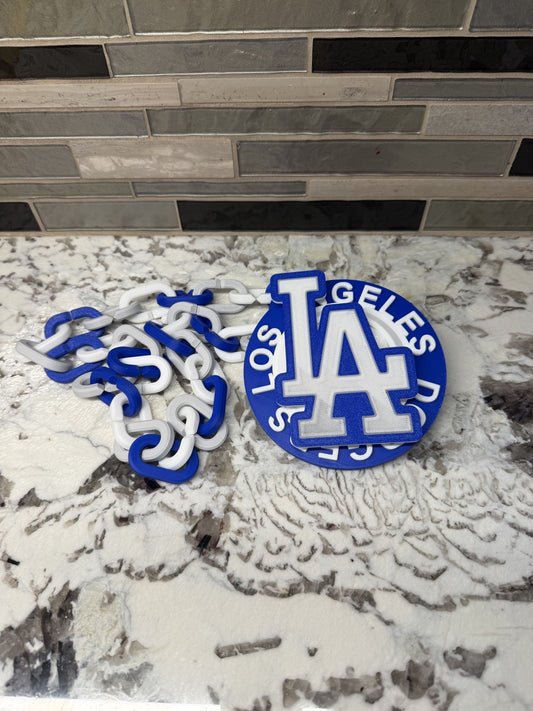 Los Angeles Dodgers Spinner Turnover Chain | 4.75” Pendant | 36” Chain