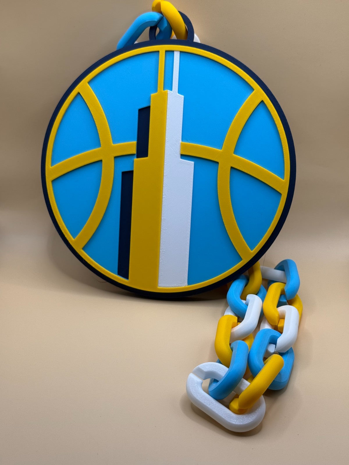 Chicago Sky Oversized Logo Necklace Hype Chain WNBA HandMade 3D Printed