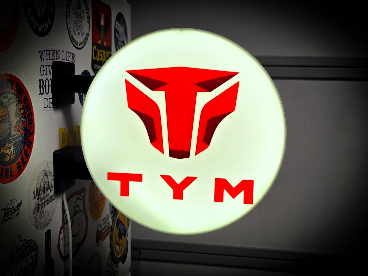 TYM Tractors 12 Inch Light Box LED Sign 3D Printed Wall Decor Man Cave Garage