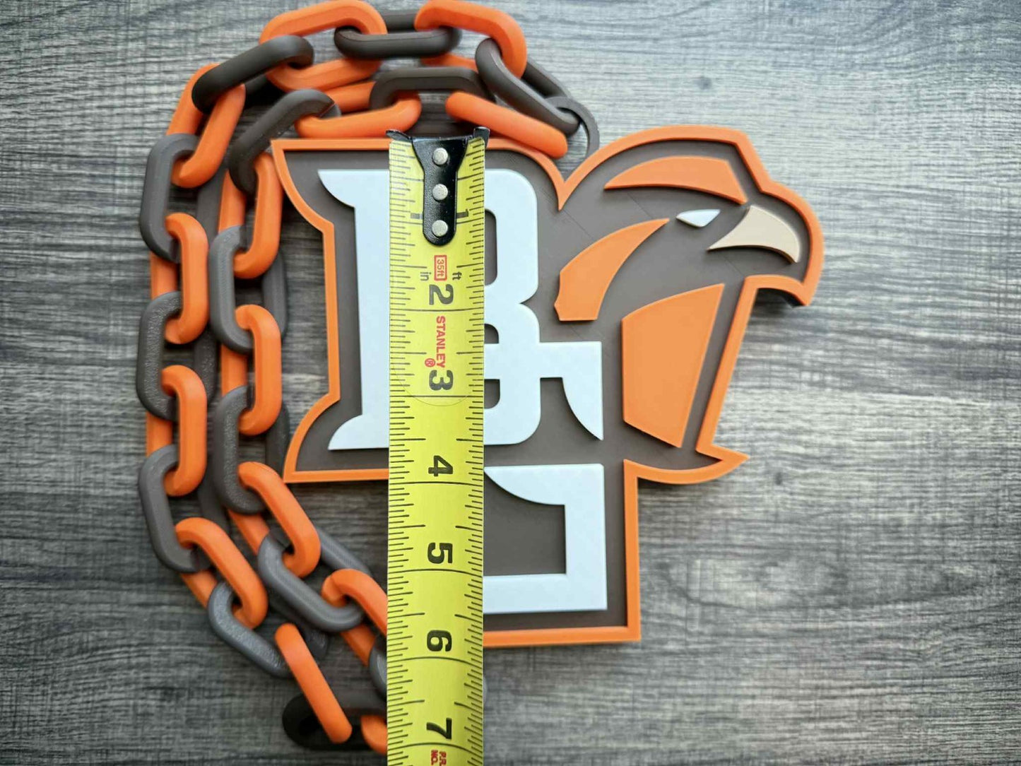 Bowling Green Falcons Logo Oversized Necklace, Pendant Chain