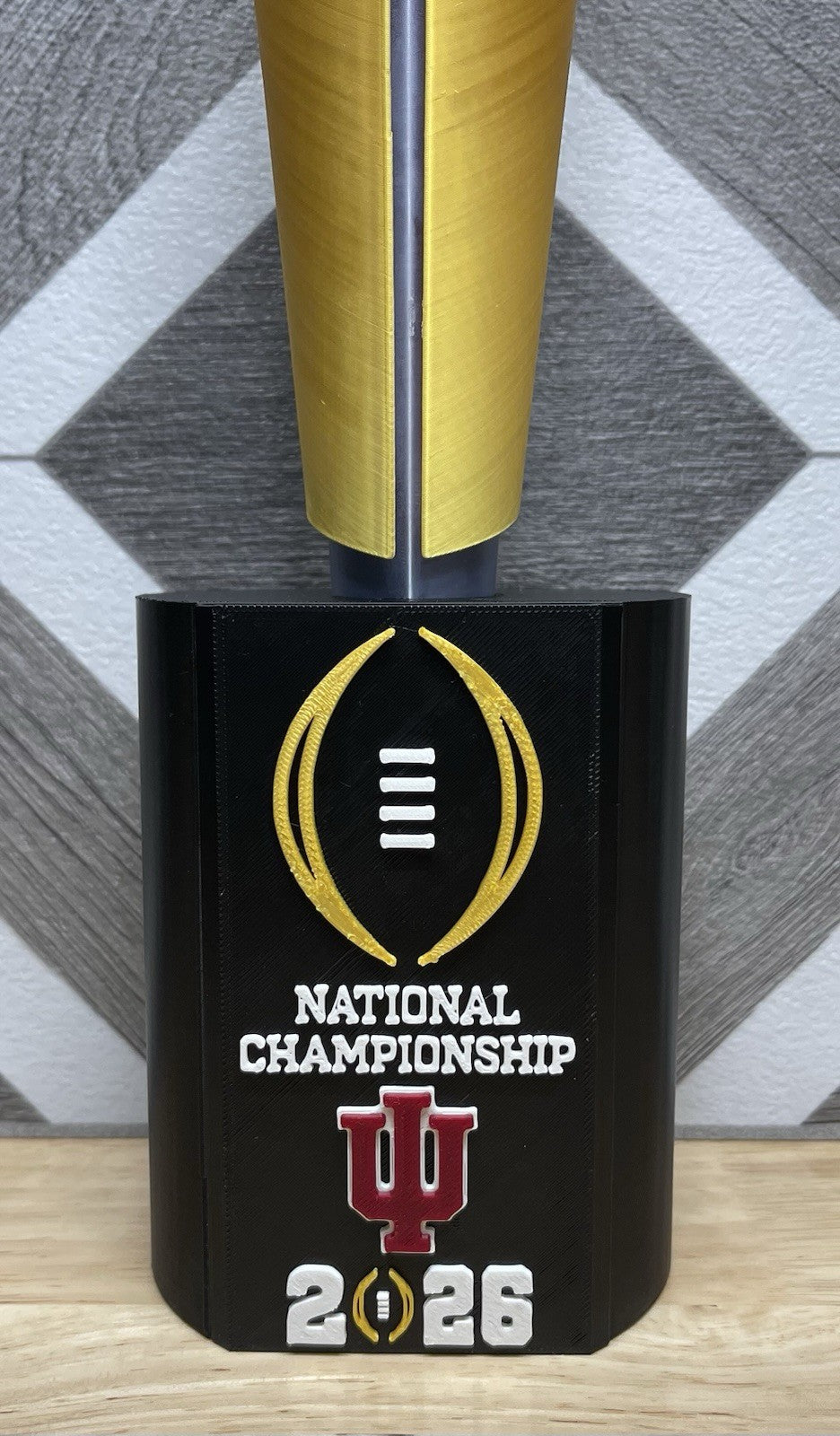 Indiana Hoosiers 2026 CFP National Championship Trophy 3-D Printed (14-in)