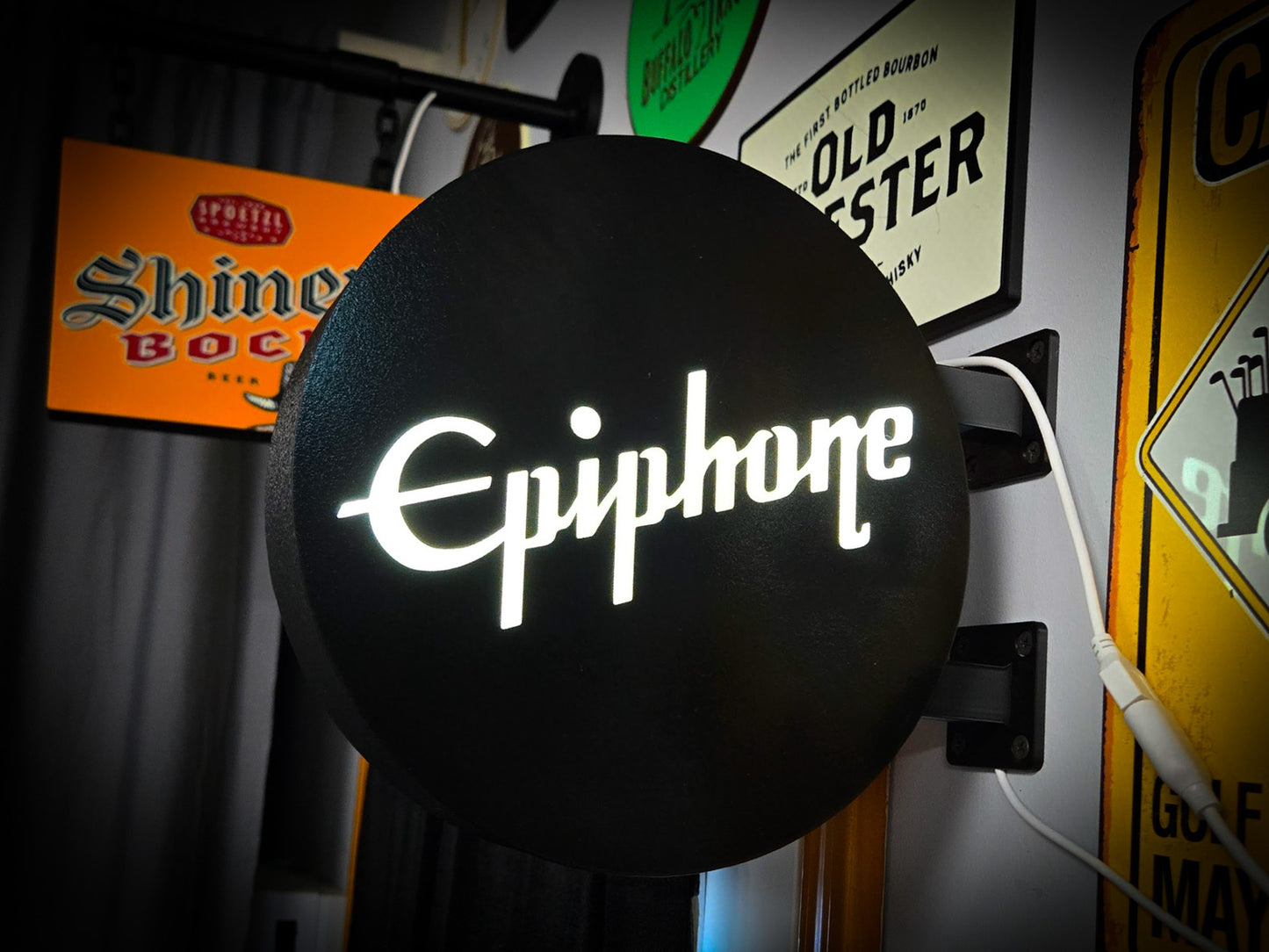 EPIPHONE 12 Inch Light Box LED Sign 3D Printed Wall Decor Man Cave Garage
