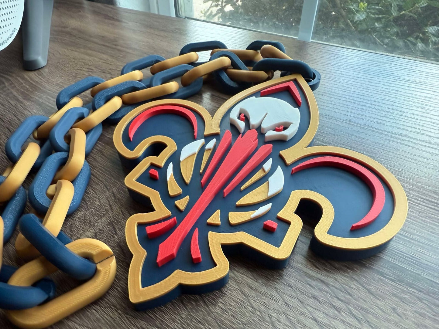 New Orleans Pelicans Oversized Necklace, Pendant Chain [Made To Order]