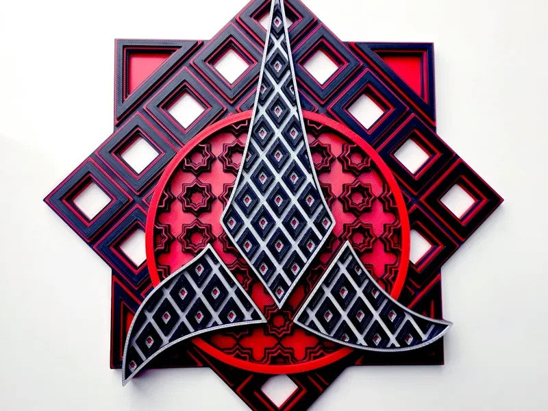 Klingon Empire Wall Art Or Display 3D printed Grid Mosaic