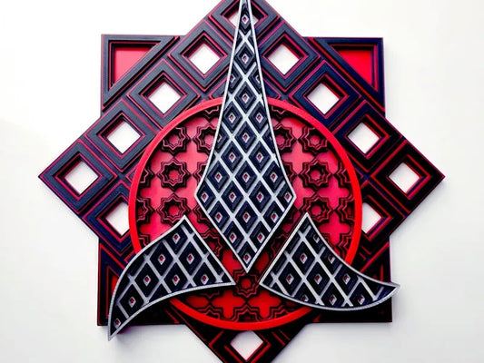 Klingon Empire Wall Art Or Display 3D printed Grid Mosaic